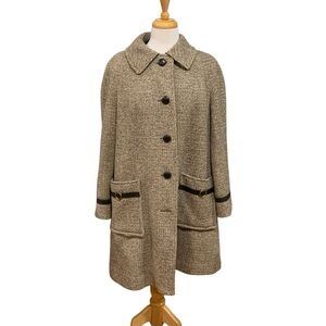 Vntg Country Pacer lined tweed coat with pockets size 14/16